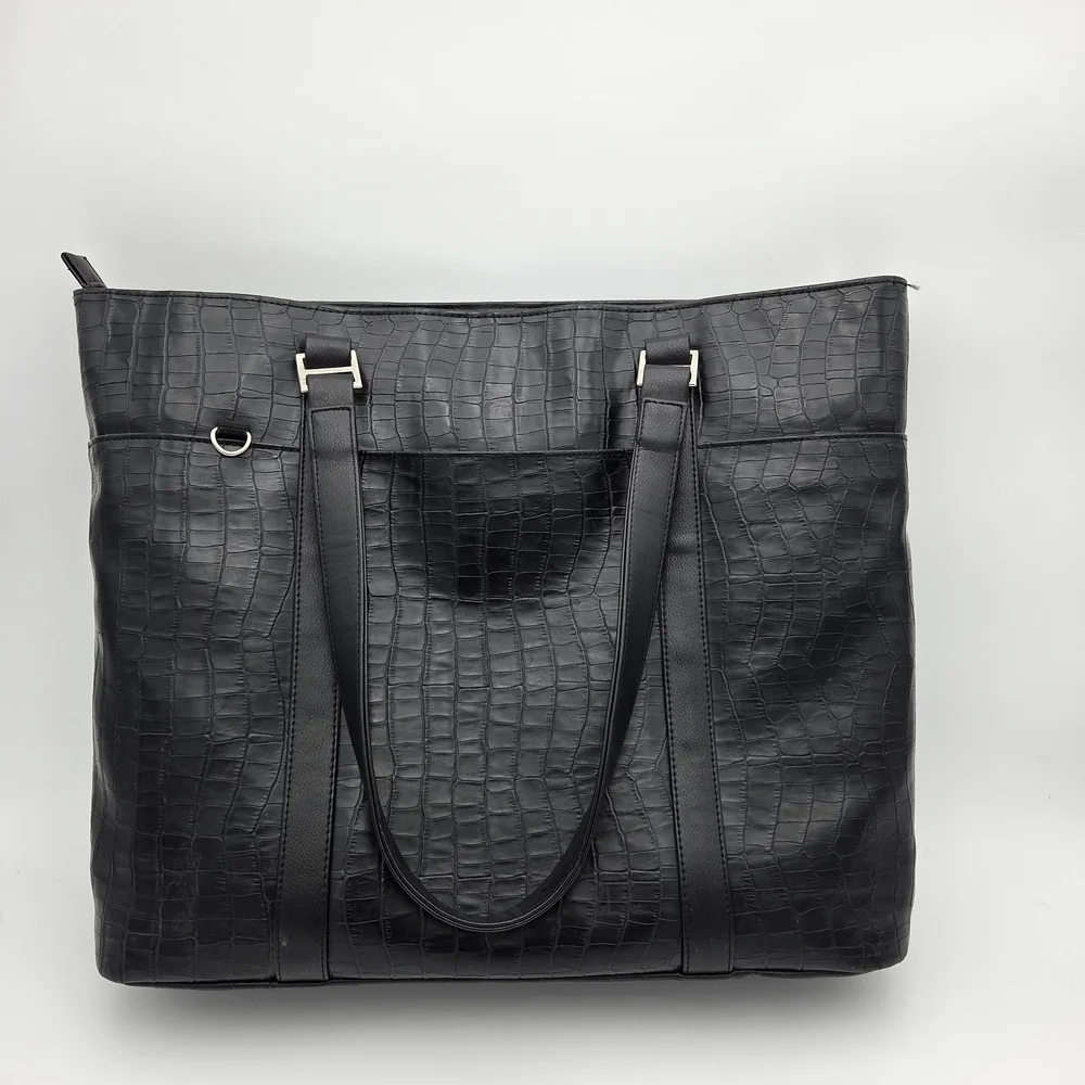 Mobile Edge Black Crocodile-Embossed Faux Laptop/Tote Bag